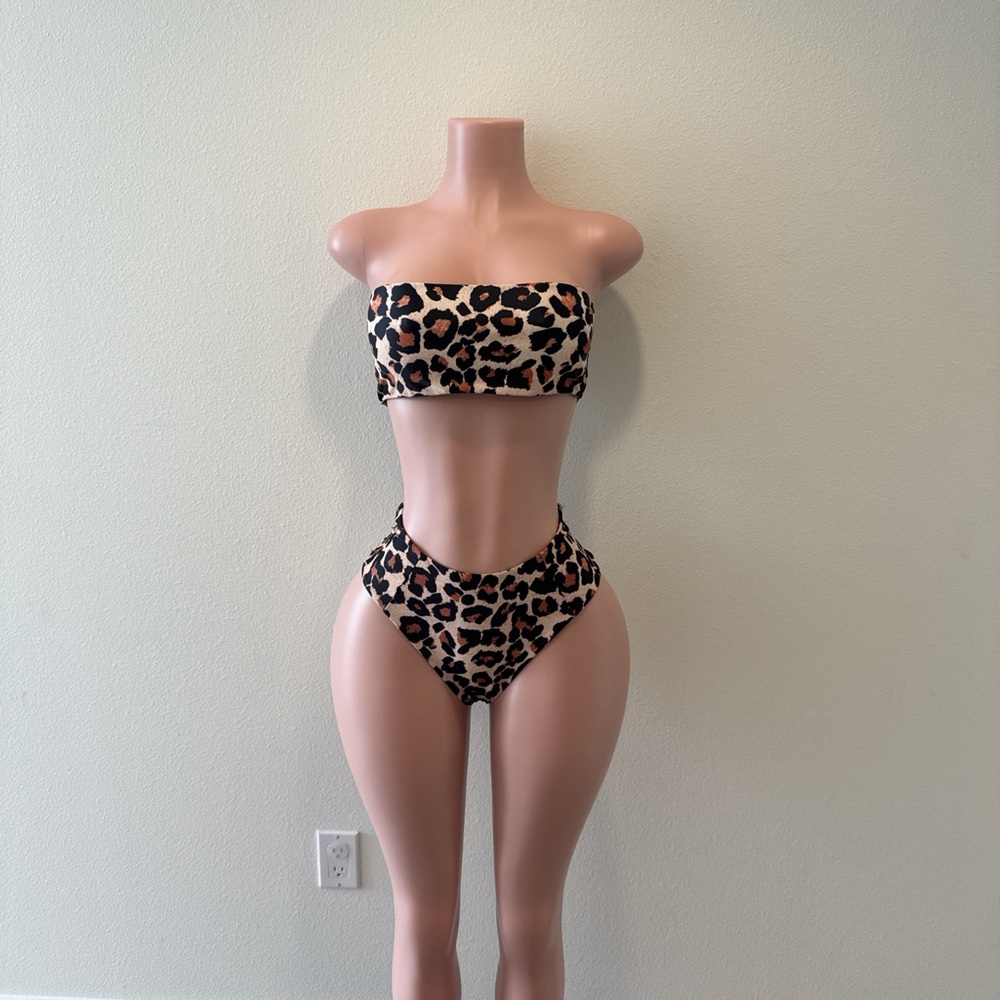Leopard Print Bandeau Bikini